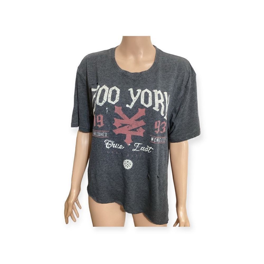 Vintage Distressed Cropped Grunge Shirt L